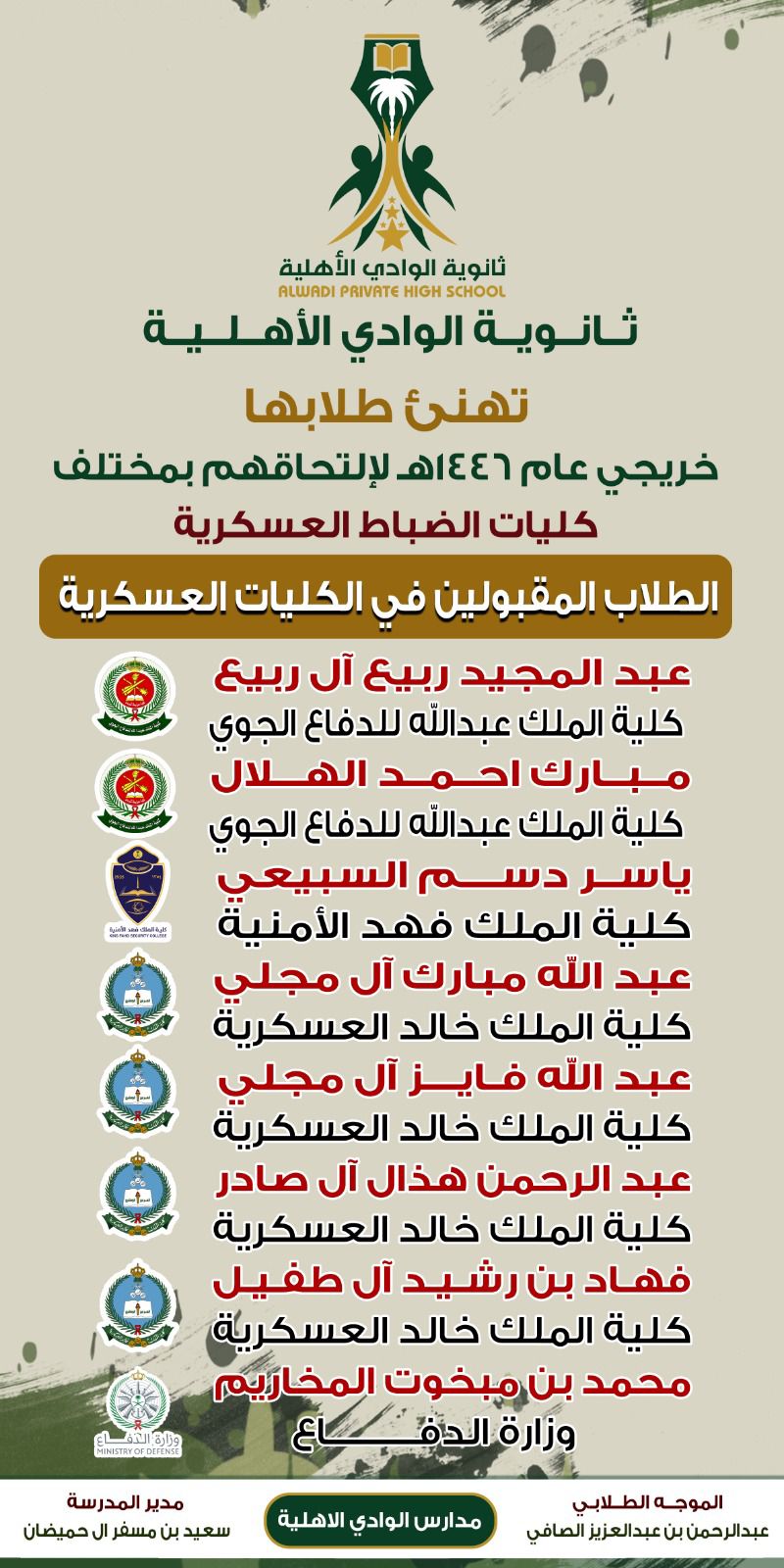 الريادة في الالتحاق بالكليات العسكرية